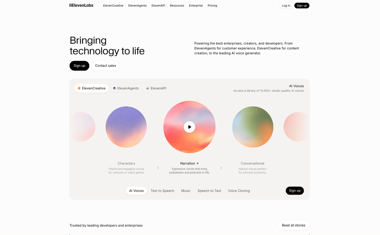 Elevenlabs Style design.md - Vibe Coding 设计规范，复制给 AI 生成代码