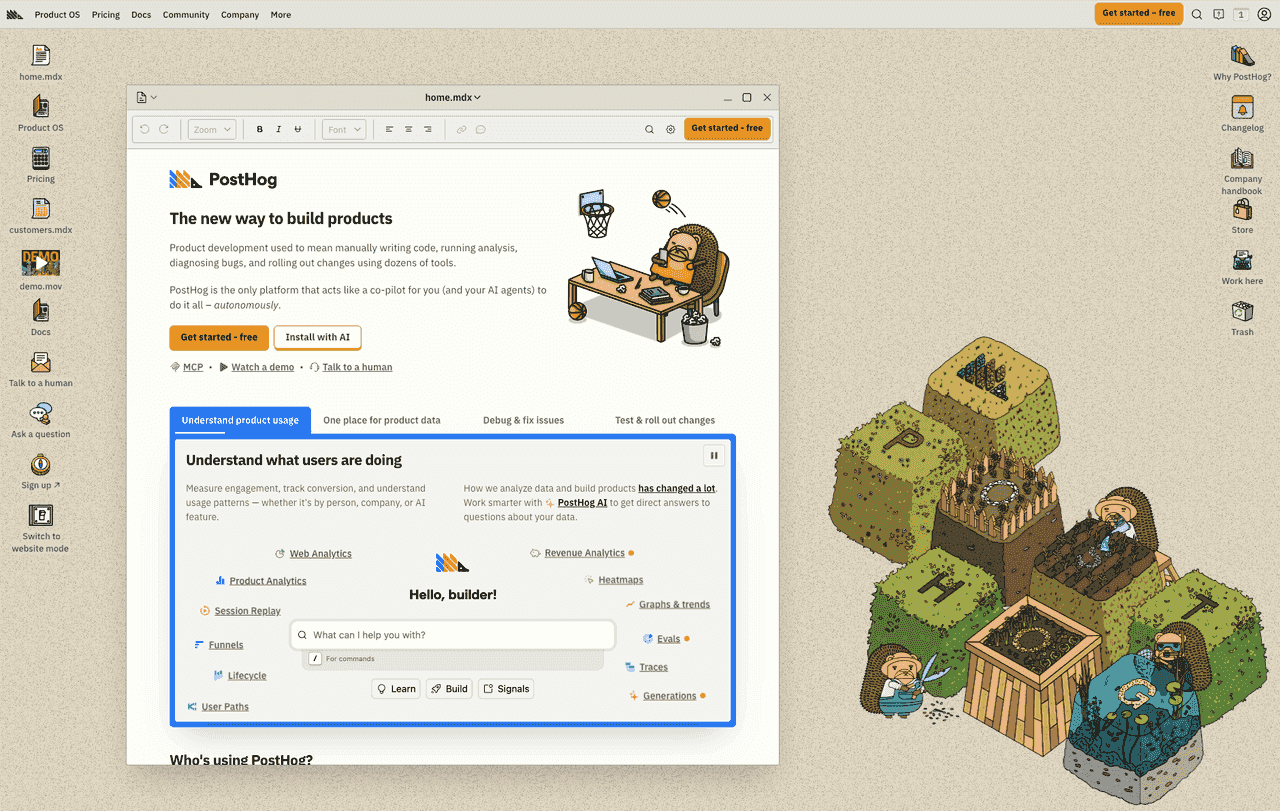Posthog Style design.md - Vibe Coding 设计规范，复制给 AI 生成代码