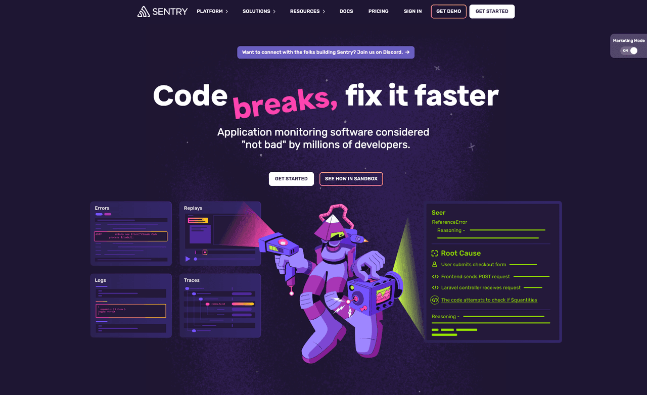 Sentry Style design.md - Vibe Coding 设计规范，复制给 AI 生成代码