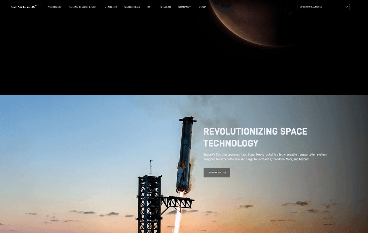 Spacex Style design.md - Vibe Coding 设计规范，复制给 AI 生成代码