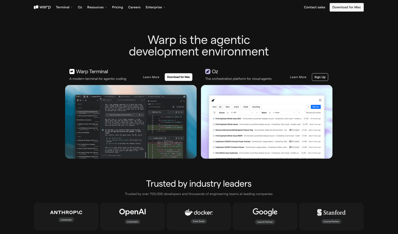 Warp Style design.md - Vibe Coding 设计规范，复制给 AI 生成代码